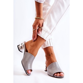 PA2 Pantuflas Mujer Piel Con Tacón Gris Perry 2