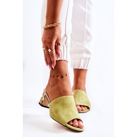 PA2 Pantuflas Mujer Ante Tacón Verde Perry 1