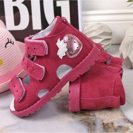 Sandalias ortopédicas de piel fresa fucsia Kornecki Jr KORORT117 rosado 3