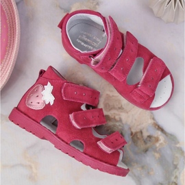 Sandalias ortopédicas de piel fresa fucsia Kornecki Jr KORORT117 rosado 4