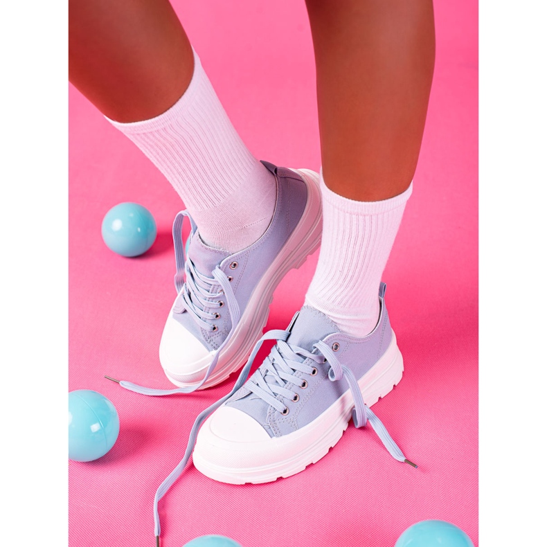 SHELOVET Zapatillas azules en la plataforma 1