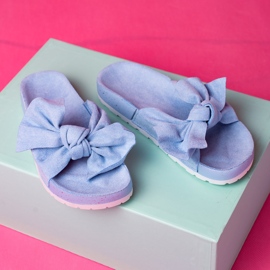 SHELOVET Zapatillas de moda con lazo. azul 3