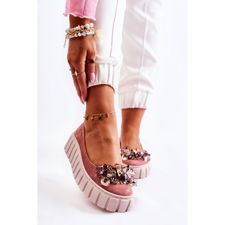PA2 Bailarinas Ante Plataforma Adorno Ladette Rosa 1