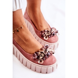 PA2 Bailarinas Ante Plataforma Adorno Ladette Rosa rosado 5