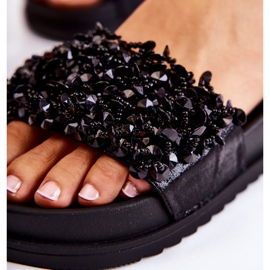 Chanclas de plataforma para mujer con adornos, negro 4