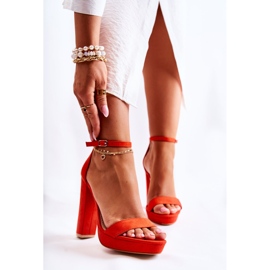 FL1 Sandalias Clásicas Con Tacones Altos Naranja Baleira 4
