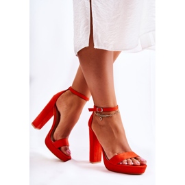 FL1 Sandalias Clásicas Con Tacones Altos Naranja Baleira 6