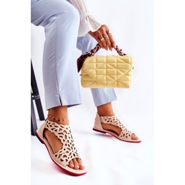 PA2 Sandalias Piel Ligera Calada Beige Alima 3