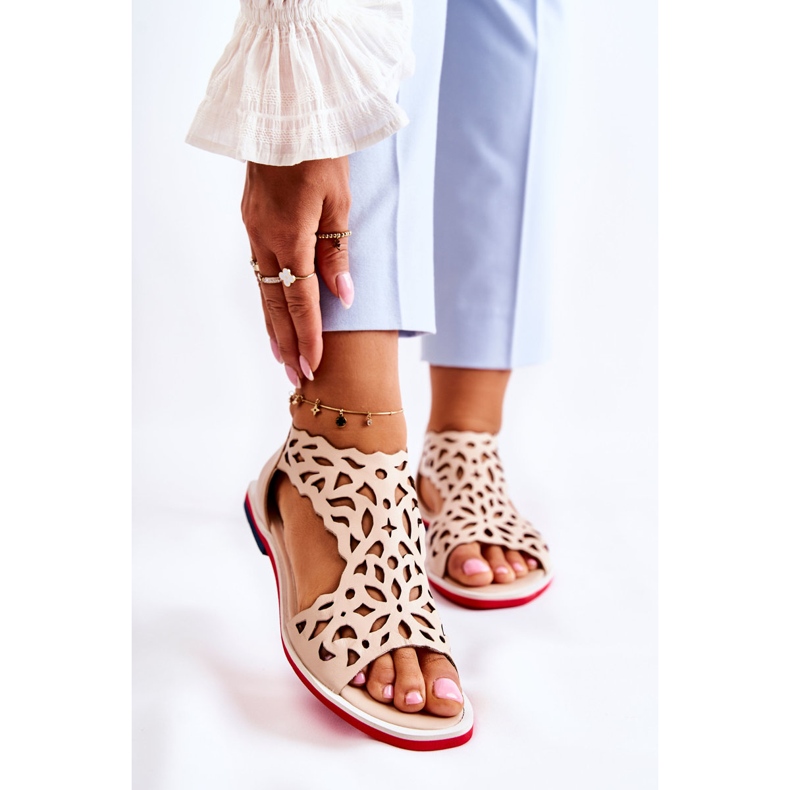 PA2 Sandalias Piel Ligera Calada Beige Alima 1