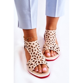 PA2 Sandalias Piel Ligera Calada Beige Alima 5