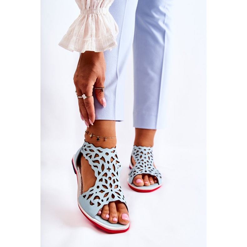 PA2 Sandalias Piel Ligera Calada Azul Claro Alima 1