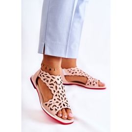PA2 Sandalias Cuero Caladas Rosa Claro Alima rosado 4
