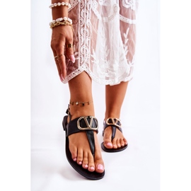 PS1 Sandalias De Mujer Chanclas Con Adorno Calia Negro 1