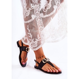 PS1 Sandalias De Mujer Chanclas Con Adorno Calia Negro 5
