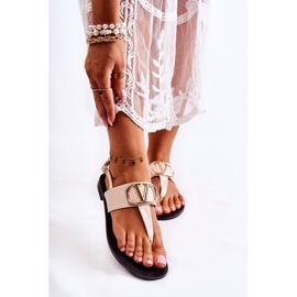 PS1 Sandalias Mujer Chanclas Adorno Calia Beige 1