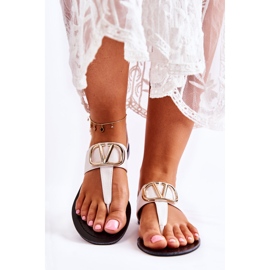 PS1 Sandalias De Mujer Chanclas Con Adorno Calia Blanco 5