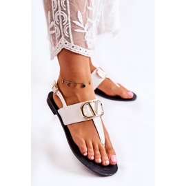 PS1 Sandalias De Mujer Chanclas Con Adorno Calia Blanco 6
