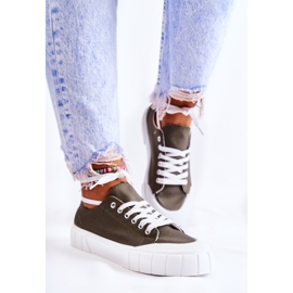 PS1 Zapatillas de mujer con plataforma Comes de color caqui verde 2 PS1 Zapatillas de mujer con plataforma Comes de color caqui verde 2