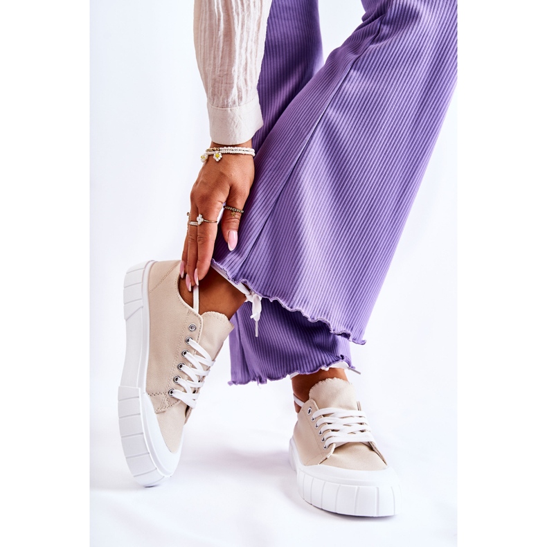 Zapatillas Mujer Beige Comes On the Platform 1