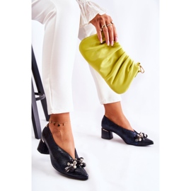 Zapatos De Salón De Piel Con Adorno Laura Messi 2487 Negro 5