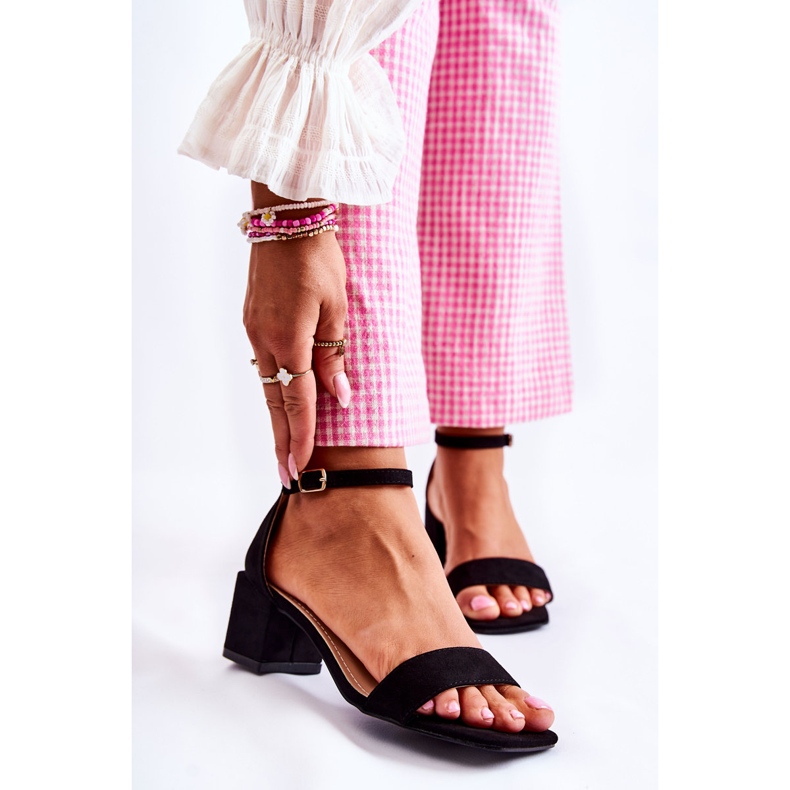 PA2 Sandalias Mujer Ante Tacón Negro Tellis 1