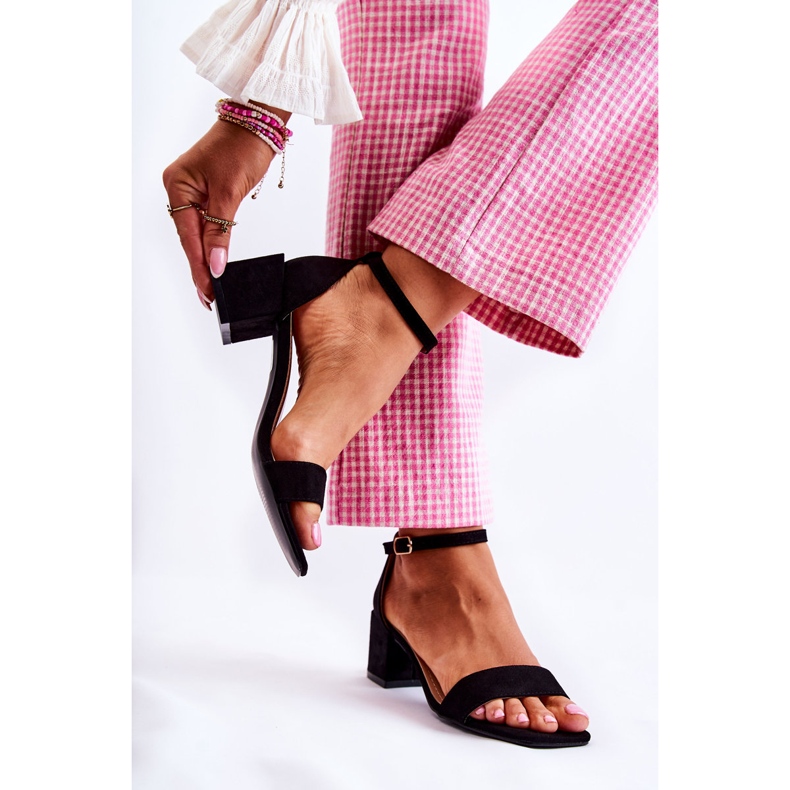 PA2 Sandalias Mujer Ante Tacón Negro Tellis 2