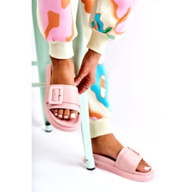 Chanclas de Mujer con Hebilla, Rosa 3