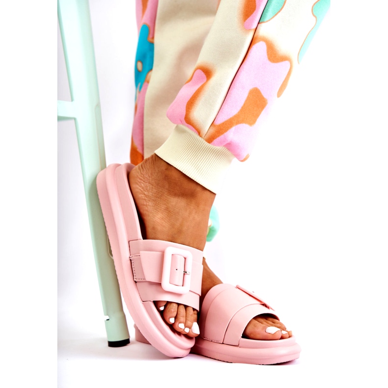Chanclas de Mujer con Hebilla, Rosa rosado 2 Chanclas de Mujer con Hebilla, Rosa rosado 2