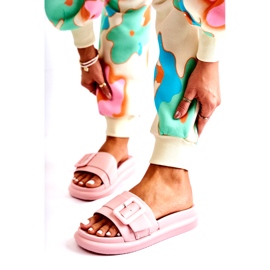 Chanclas de Mujer con Hebilla, Rosa 1