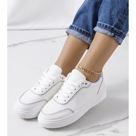 Deportivas blancas de mujer Dounya blanco plata 1