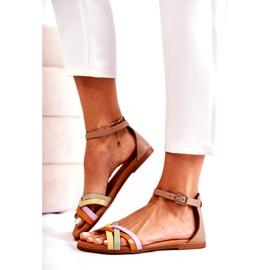Sandalias de mujer de moda Maciejka L4953-04 Multicolor beige marrón 2