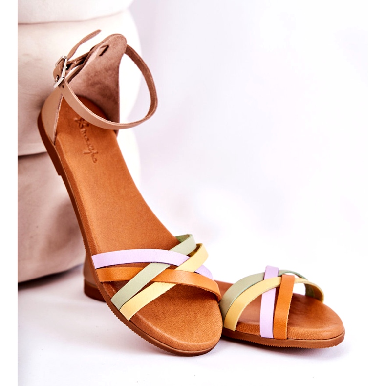 Sandalias de mujer de moda Maciejka L4953-04 Multicolor beige marrón 4
