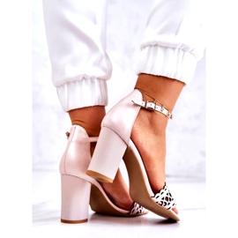Lewski Shoes Sandalias Piel Calado Lewski 2869 Rosa Perla beige rosado 5