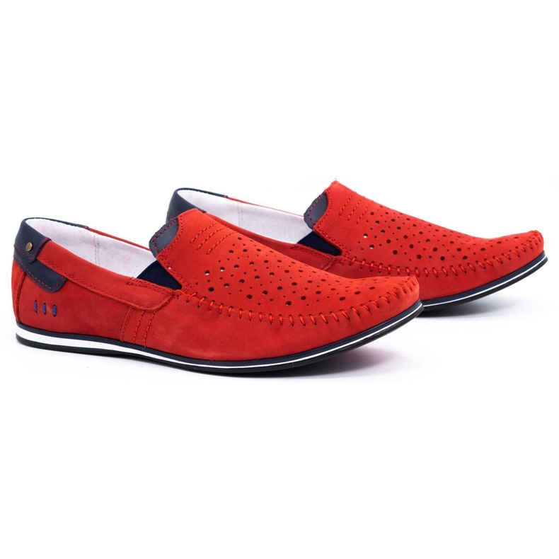 KOMODO Zapatos de hombre mocasines 876 verano rojo 2