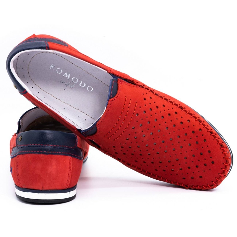 KOMODO Zapatos de hombre mocasines 876 verano rojo 3
