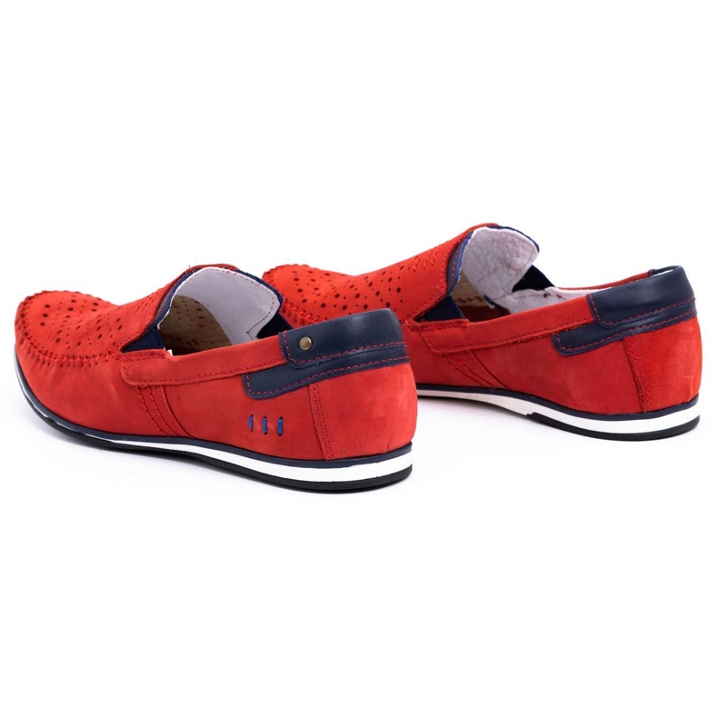 KOMODO Zapatos de hombre mocasines 876 verano rojo 4