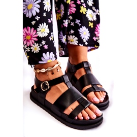 Sandalias De Cuero En La Plataforma Tessy Negra negro 4