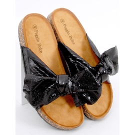 Zapatillas casa de corcho con lazo Amur Negro 4