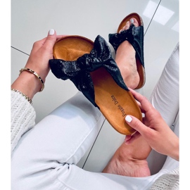 Zapatillas casa de corcho con lazo Amur Negro 5