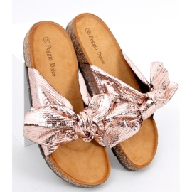 Babuchas de corcho con lazo Amur Champagne rosado 5