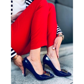 Zapatos de salón lacados Margaret Blue azul marino 2