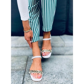 Sandalias de tacón bajo de Daphne White blanco 1