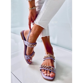 Sandalias Cadenas India Morado violeta 5