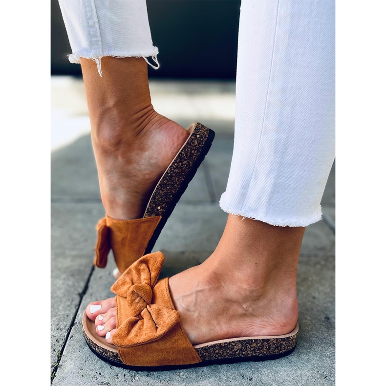 Babuchas Kiara Camel de corcho marrón 2