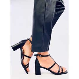 Vinta Sandalias negras de tacón alto negro 5