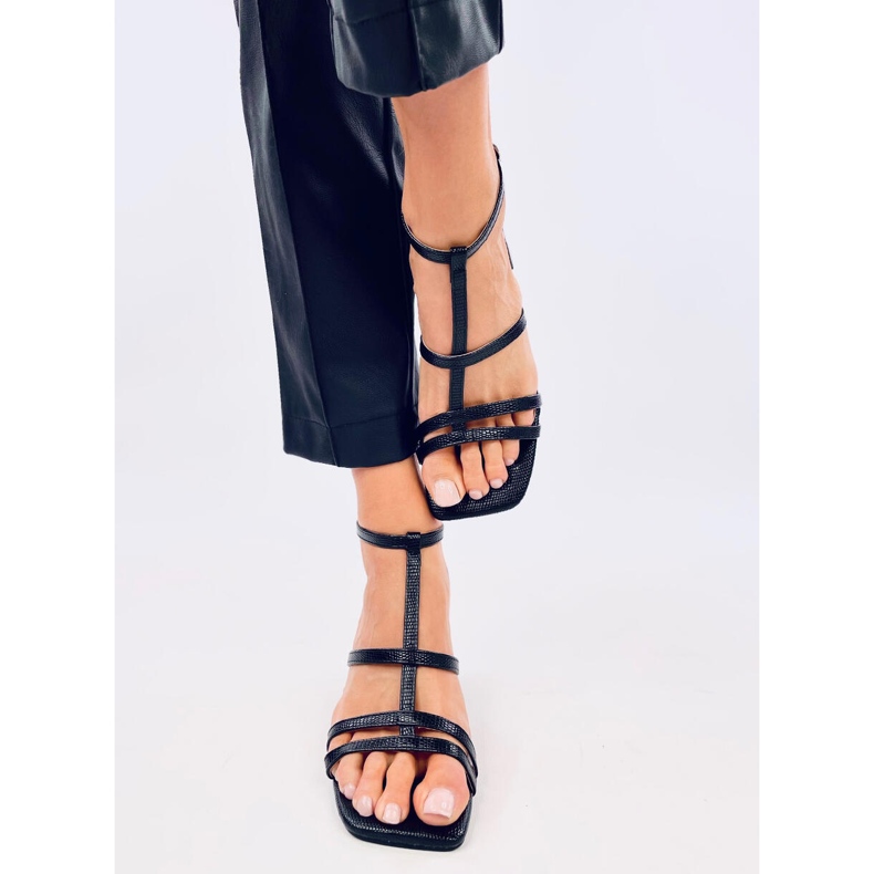 Vinta Sandalias negras de tacón alto negro 1