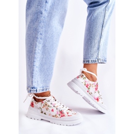 PS1 Zapatillas bajas atadas con flores blancas de Amissa blanco 2