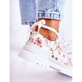 PS1 Zapatillas bajas atadas con flores blancas de Amissa blanco 8