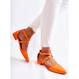 WS1 Bombas De Cuero En Tacones Bajos Naranja Giovanna 2