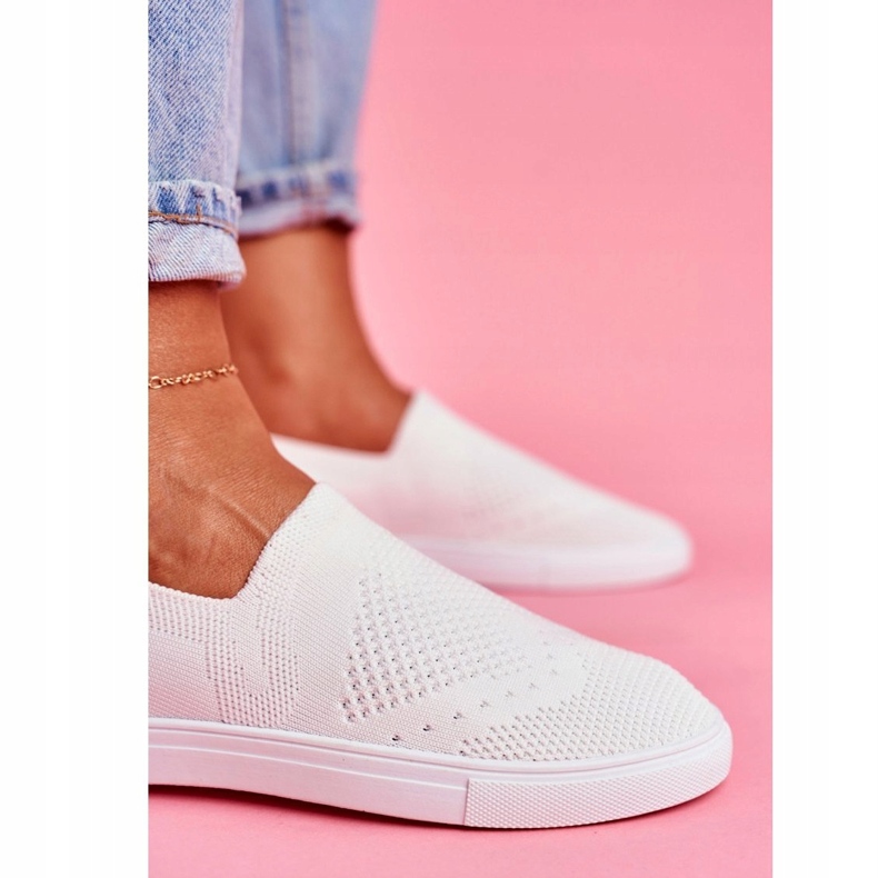 Zapatillas blancas de mujer Zapatillas sin cordones Big Star FF274A608 blanco 4